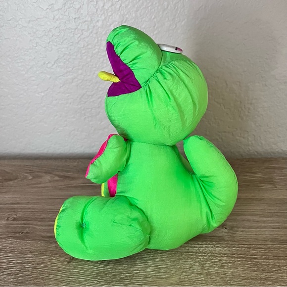 1992 Vintage Fisher Price PUFFALUMP Squeaks Dinosaur Plush 8” - Picture 6 of 11